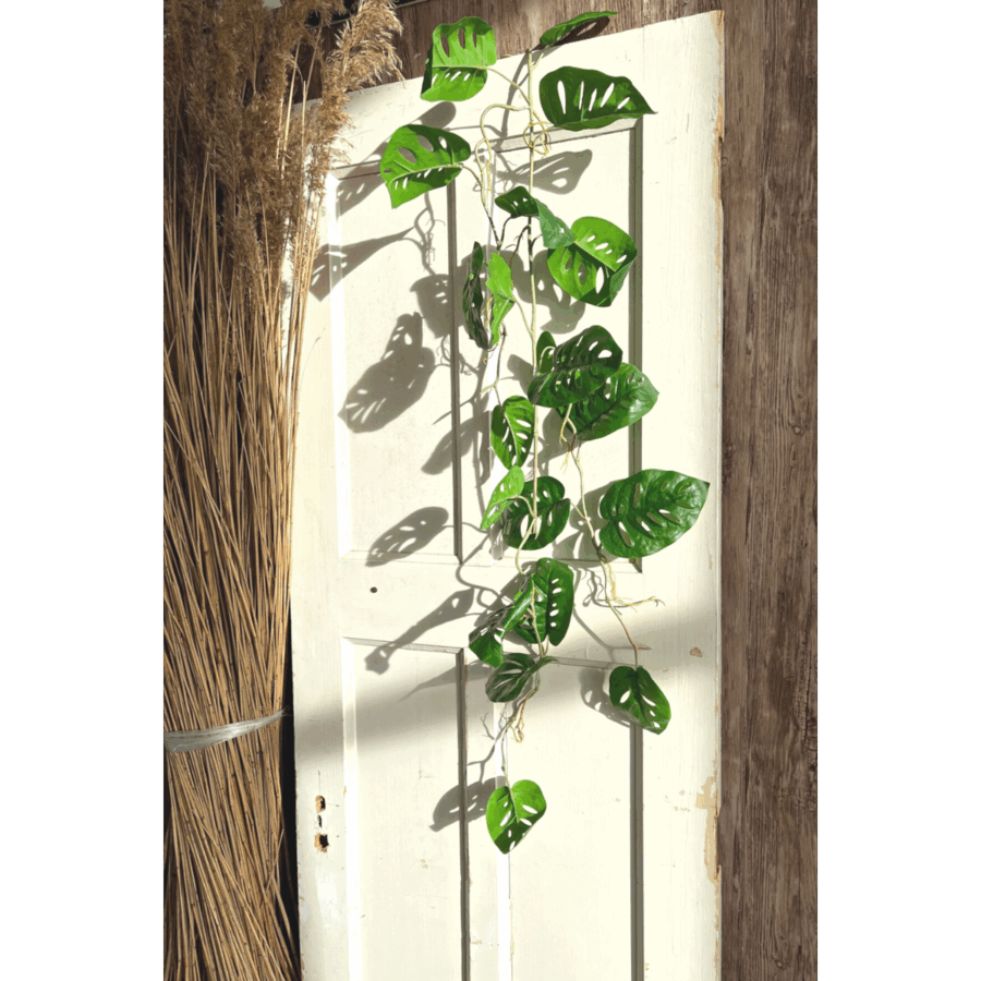 Monstera Monkey Bush Kunstslinger 120cm (Guirlande) - Afbeelding 2