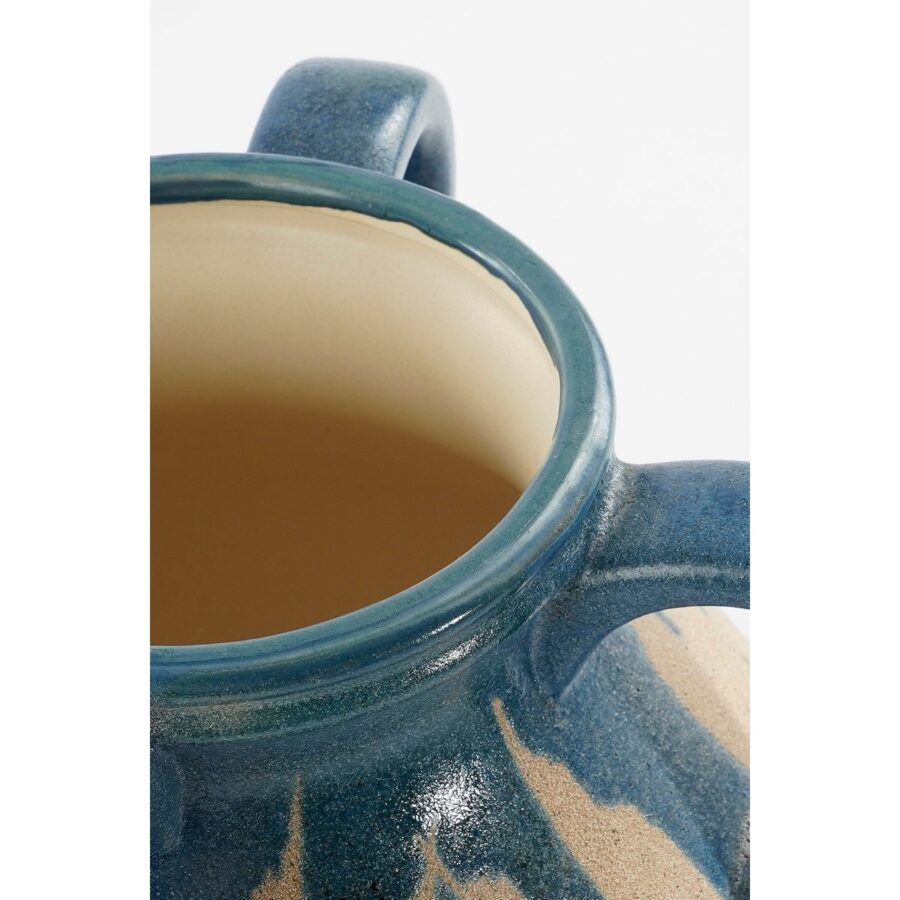 Caldo Vaas - L28 x B28 x H36 cm - Keramiek - Donkerblauw - Afbeelding 2