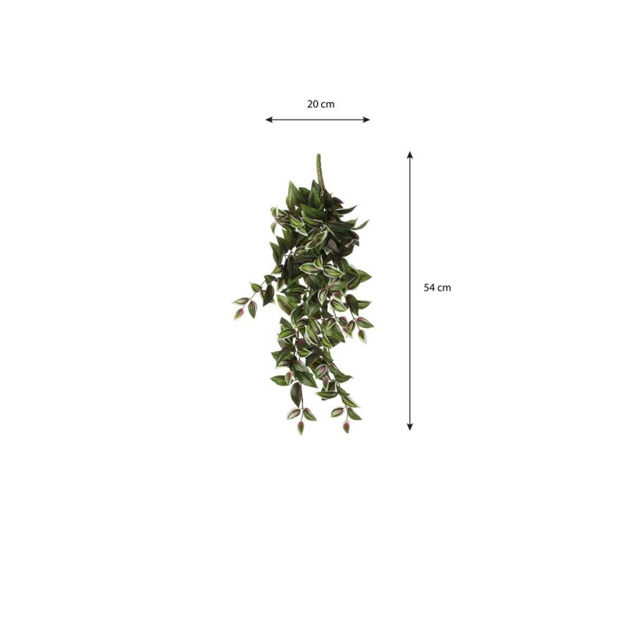 Tradescantia Kunst Hangplant - L15 x B20 x H54 cm - Groen - Afbeelding 5
