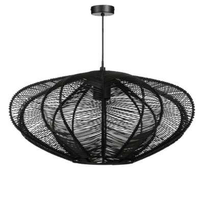 Kanti Hanglamp - H20 x Ø41 cm - Metaal - Zwart
