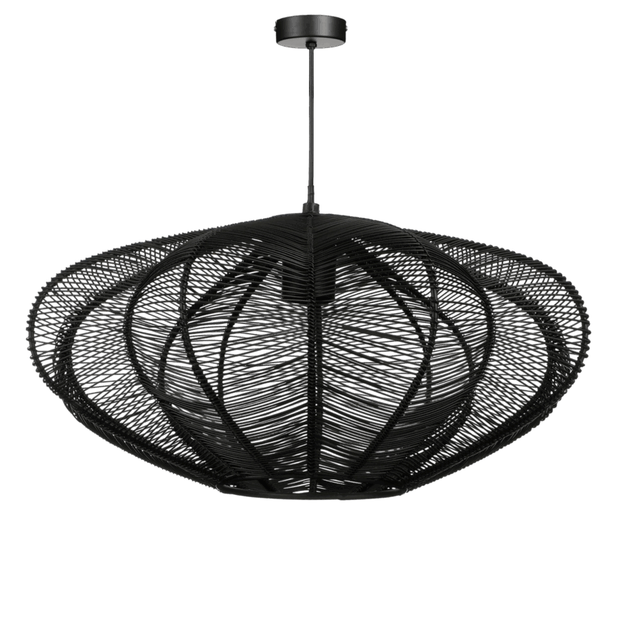 Kanti Hanglamp - H20 x Ø41 cm - Metaal - Zwart