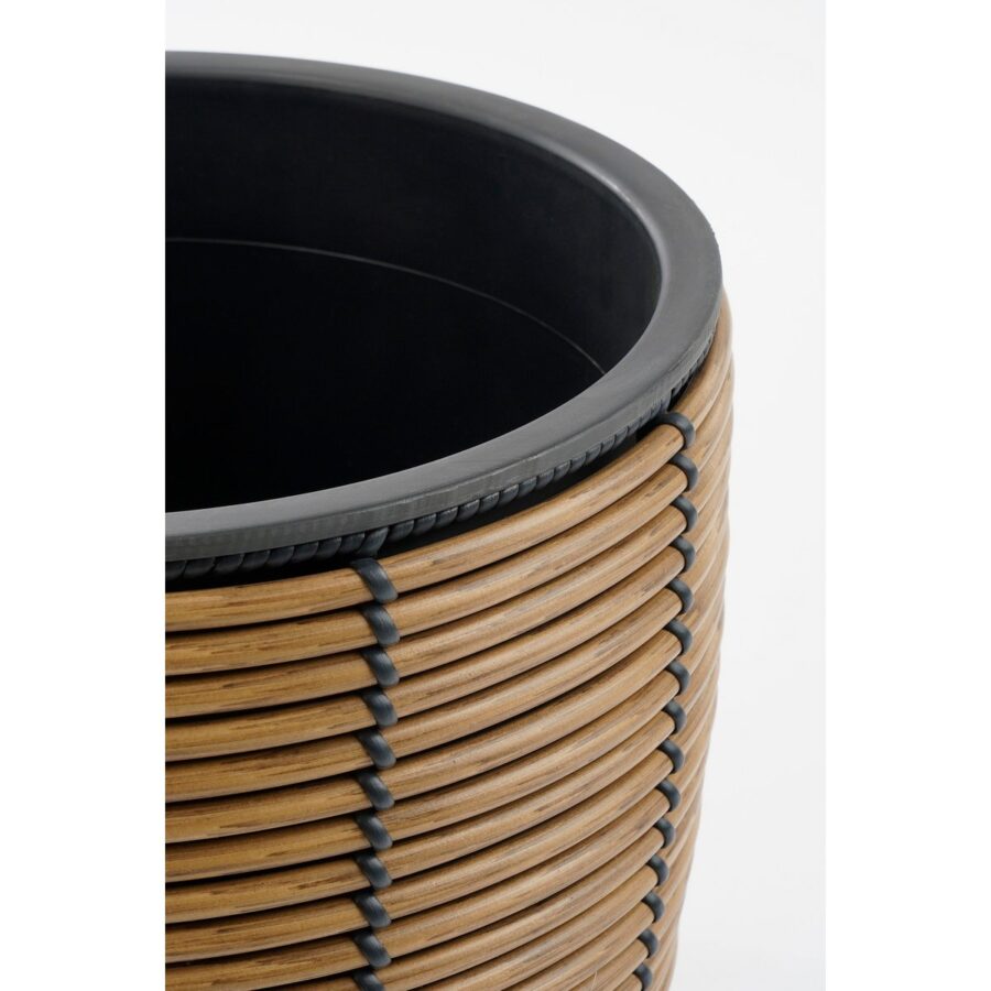 Durban Bloempot Buiten - Set van 3 - H36 x Ø40 cm - Gerecycled Plastic - Bruin - Afbeelding 2