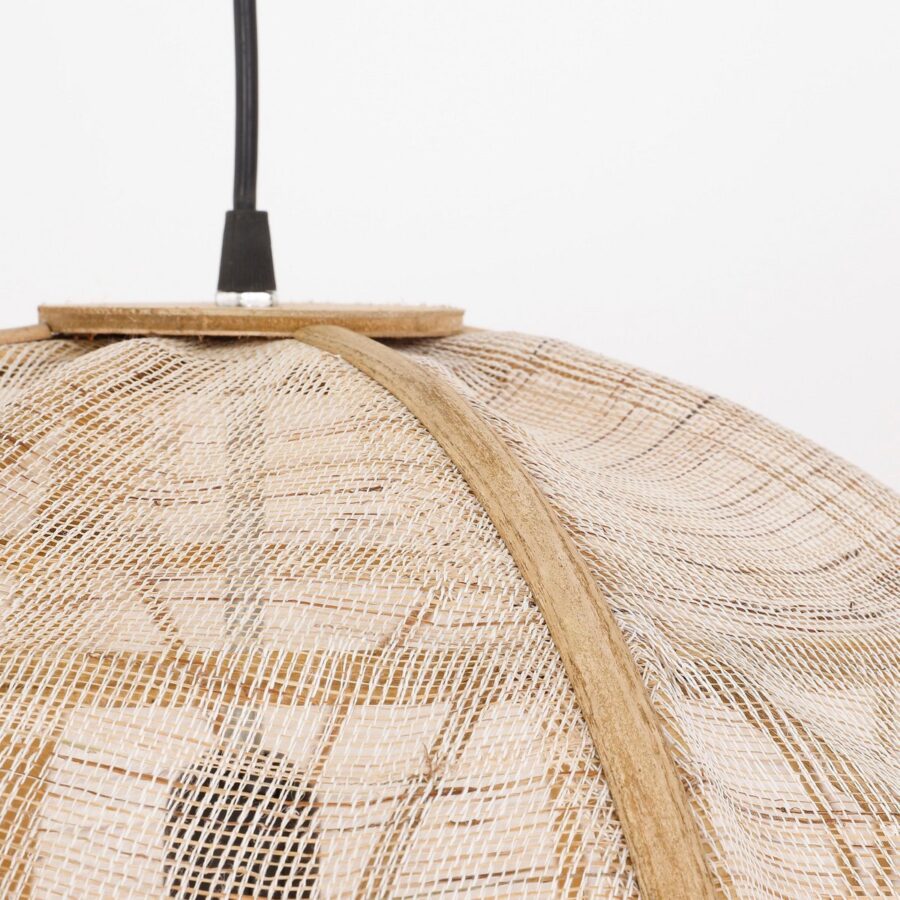 Pella Hanglamp - H50 x Ø51 cm - Linnen - Beige - Afbeelding 2