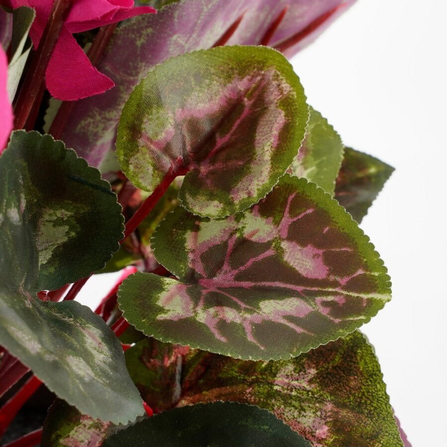 Cyclaam Kunstplant in Bloempot Stan - H30 x Ø30 cm - Donkerroze - Afbeelding 3
