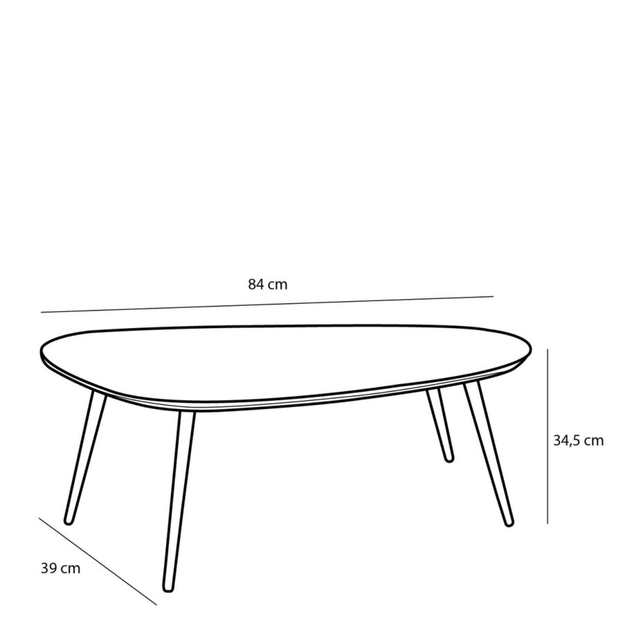 Jailey Bijzettafel - Set van 2 - L84 x B39 x H39 cm - Gerecycled Hout - Zwart - Afbeelding 6