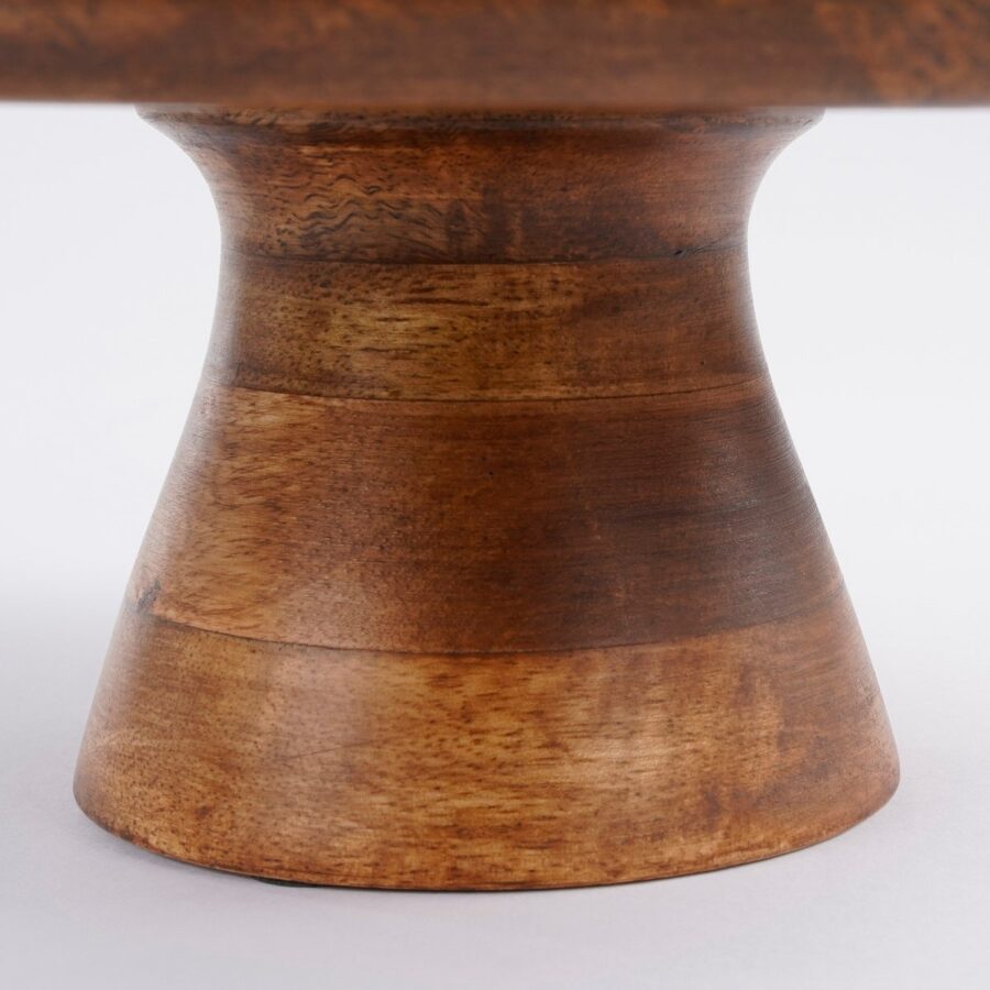 Tallo Taartplateau - H10 x Ø30 cm - 100% FSC Mangohout - Donkerbruin - Afbeelding 3