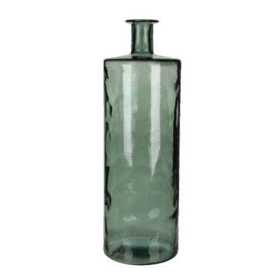 Guan Fles Vaas - H75 x Ø25 cm - Gerecycled Glas - Groen