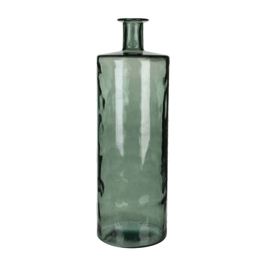 Guan Fles Vaas - H75 x Ø25 cm - Gerecycled Glas - Groen