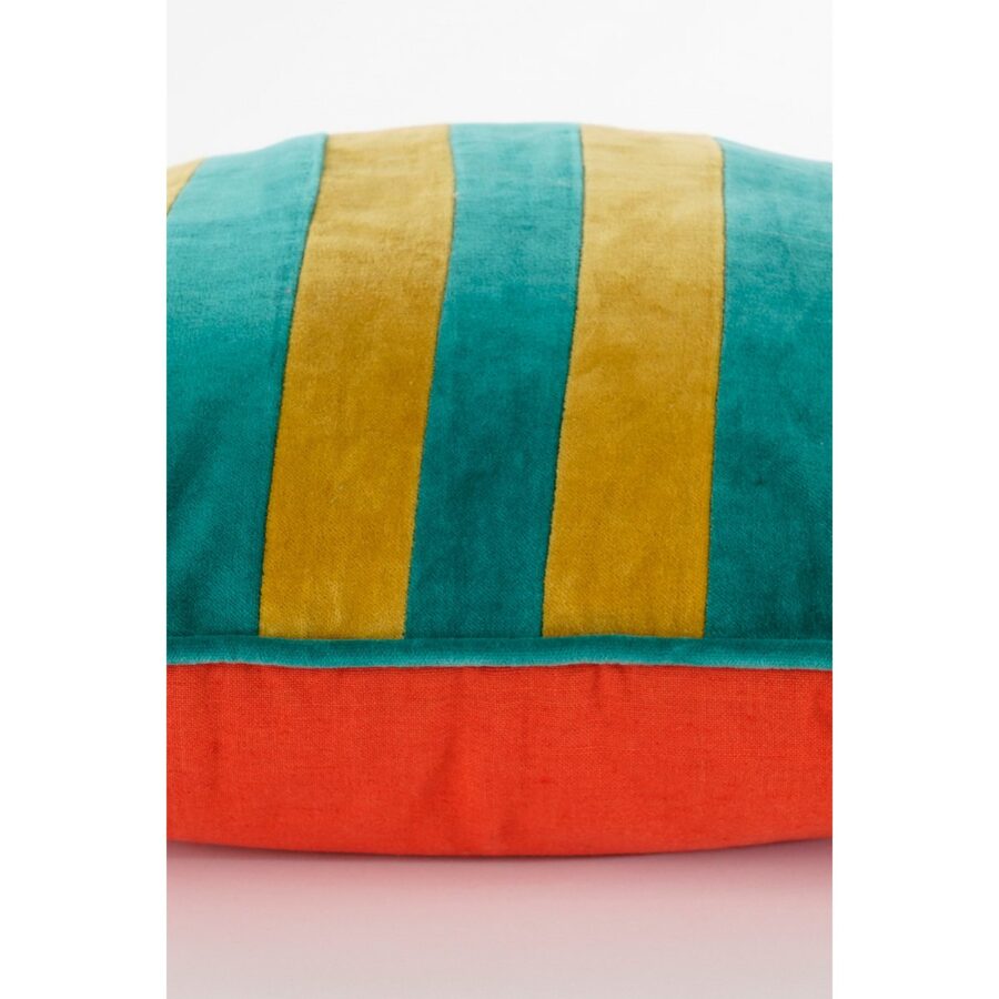 Clair Sierkussen - L45 x B45 x H10 cm - Katoenfluweel - Geel, Groen - Afbeelding 4