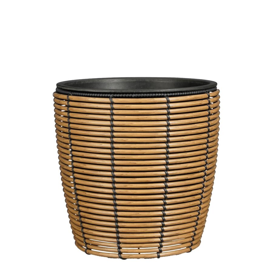 Durban Bloempot Buiten - Set van 3 - H36 x Ø40 cm - Gerecycled Plastic - Bruin - Afbeelding 9