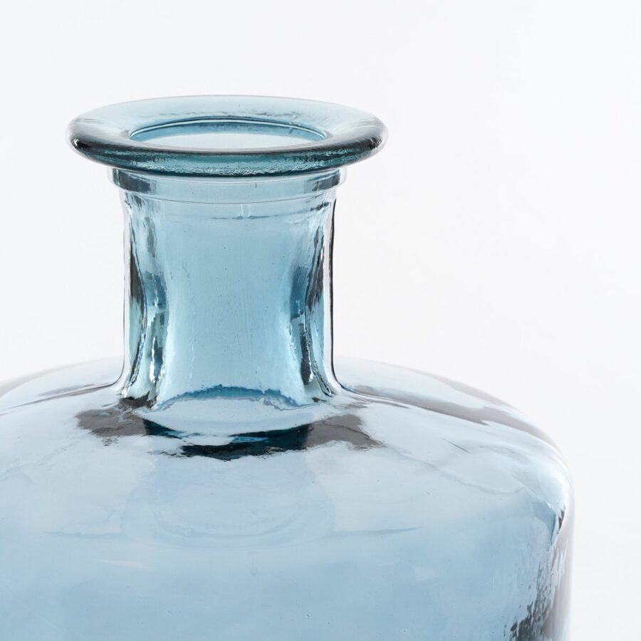 Guan Fles Vaas - H75 x Ø25 cm - Gerecycled Glas - Blauw - Afbeelding 2