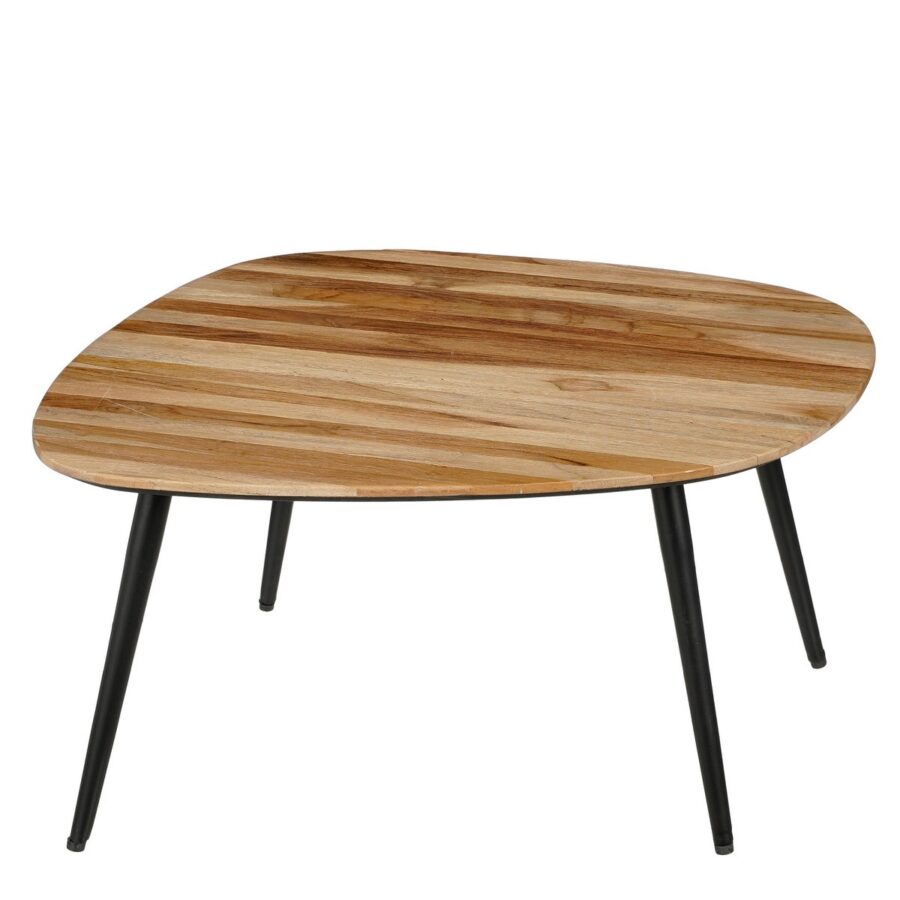 Jailey Bijzettafel - Set van 3 - L62 x B52 x H34 cm - Gerecycled Hout - Bruin - Afbeelding 5