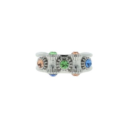 Otazu Vintage Barrel Ring Multicolor - Rhodium