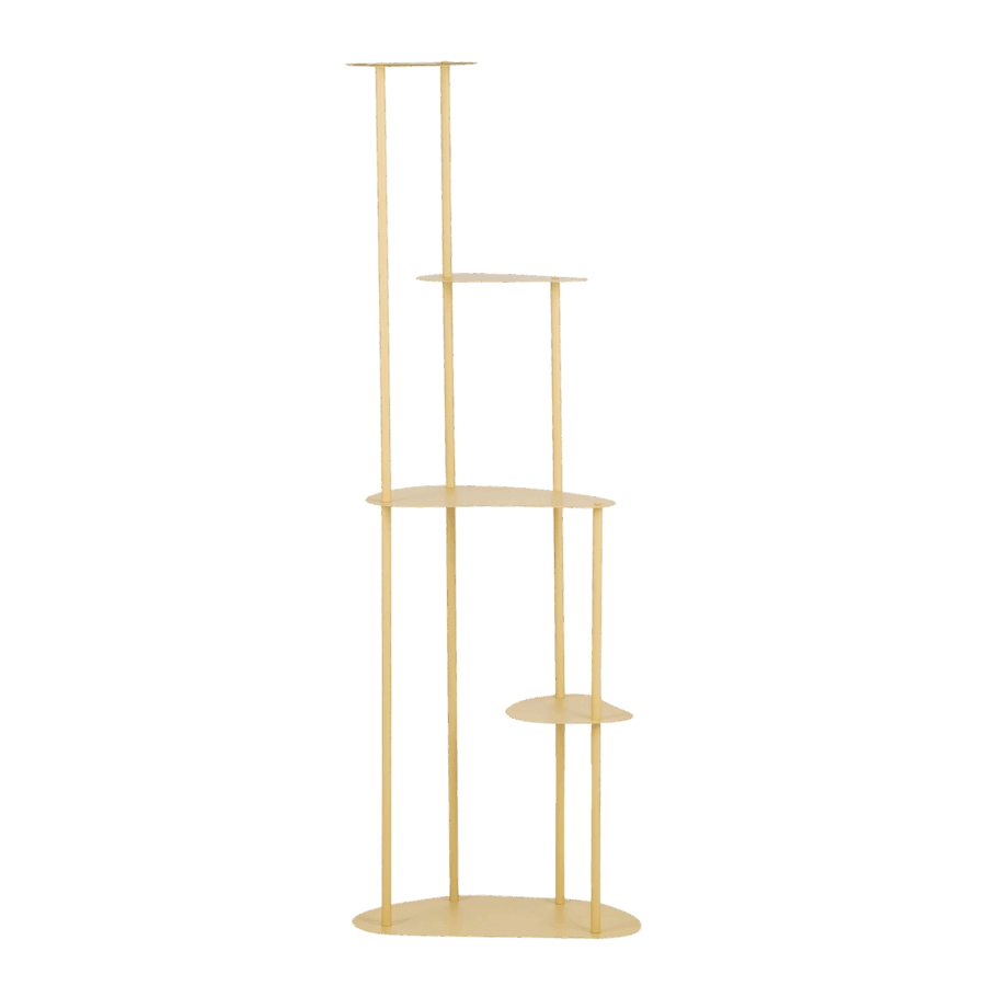 Fonda Plantentafel - L48 x B27 x H140 cm - Metaal - Lichtgeel