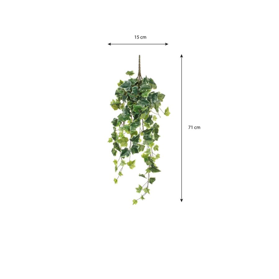 Hedera Kunst Hangplant - H71 cm - Groen Bont - Afbeelding 5