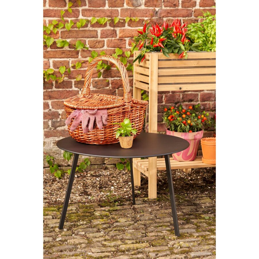 Seatle Bijzettafel voor Buiten - H38 x Ø58 cm - Metaal - Zwart - Afbeelding 4