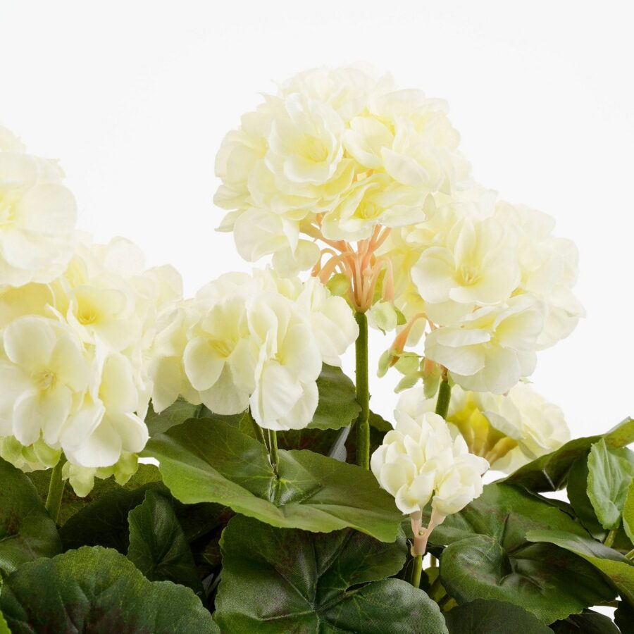 Geranium Kunstplant in Balkonbak - L29 x B13 x H40 cm - Wit - Afbeelding 2