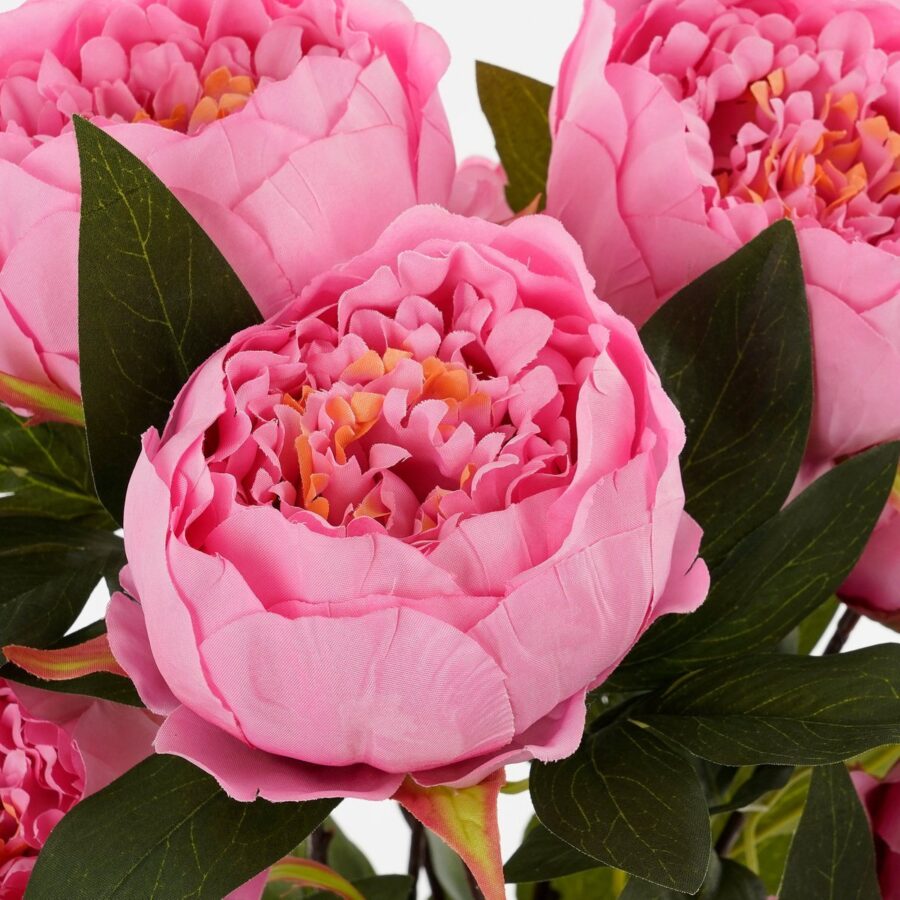 Pioenroos Kunstbloemen Boeket - H55 x Ø40 cm - Donkerroze - Afbeelding 2