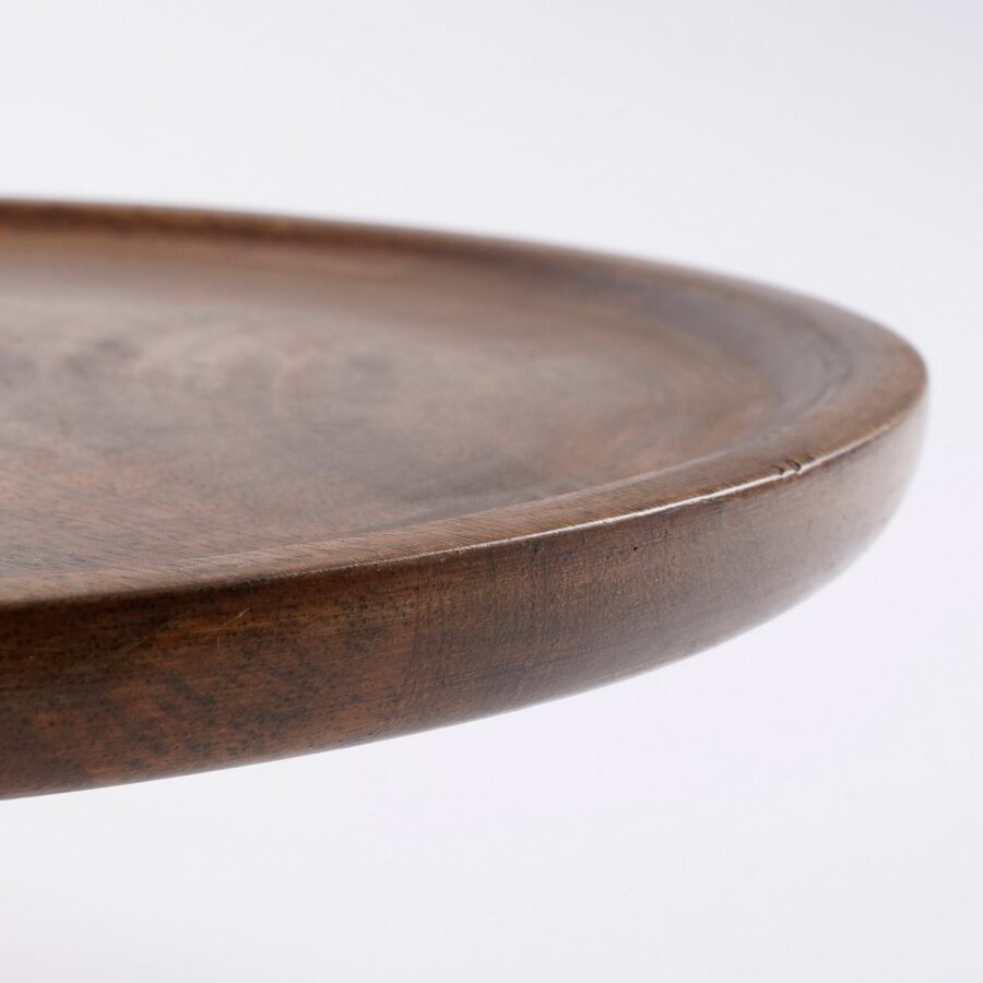 Tallo Taartplateau - H10 x Ø30 cm - 100% FSC Mangohout - Donkerbruin - Afbeelding 2