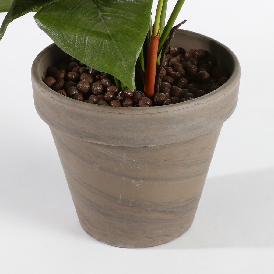 Anthurium Kunstplant in Bloempot Stan - H40 x Ø30 cm - Lichtroze - Afbeelding 4