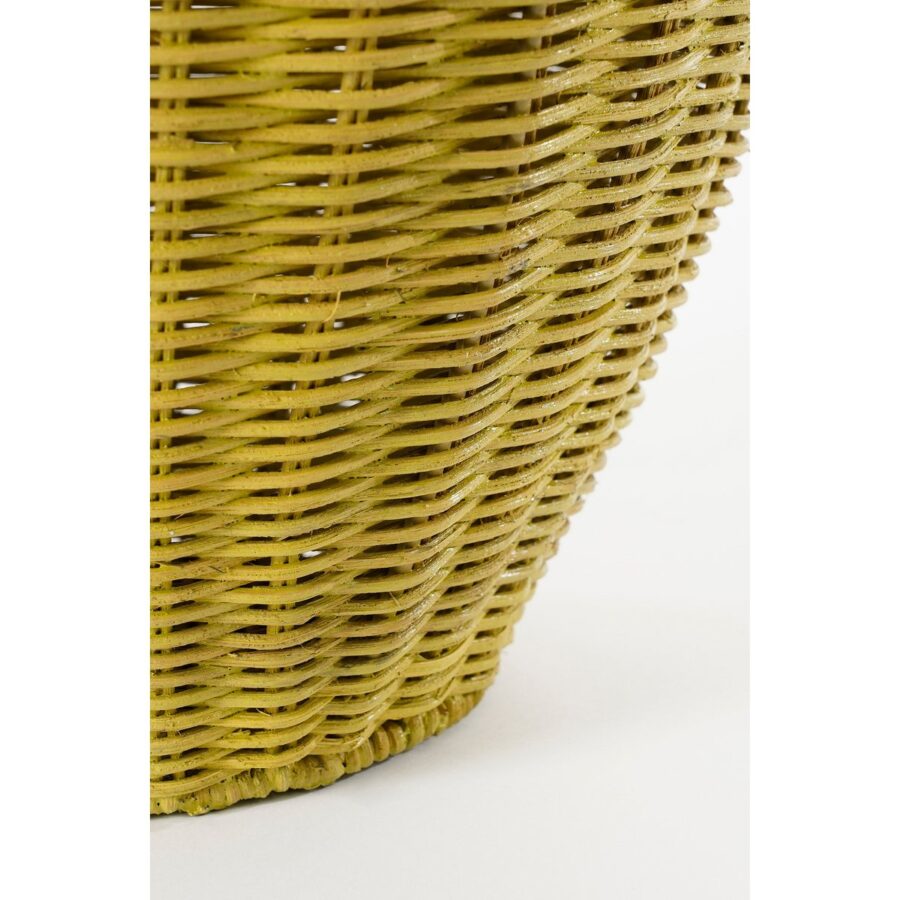 Opbergmand met Deksel - Set van 2 - H48 x Ø30 cm - Rotan - Geel - Afbeelding 4