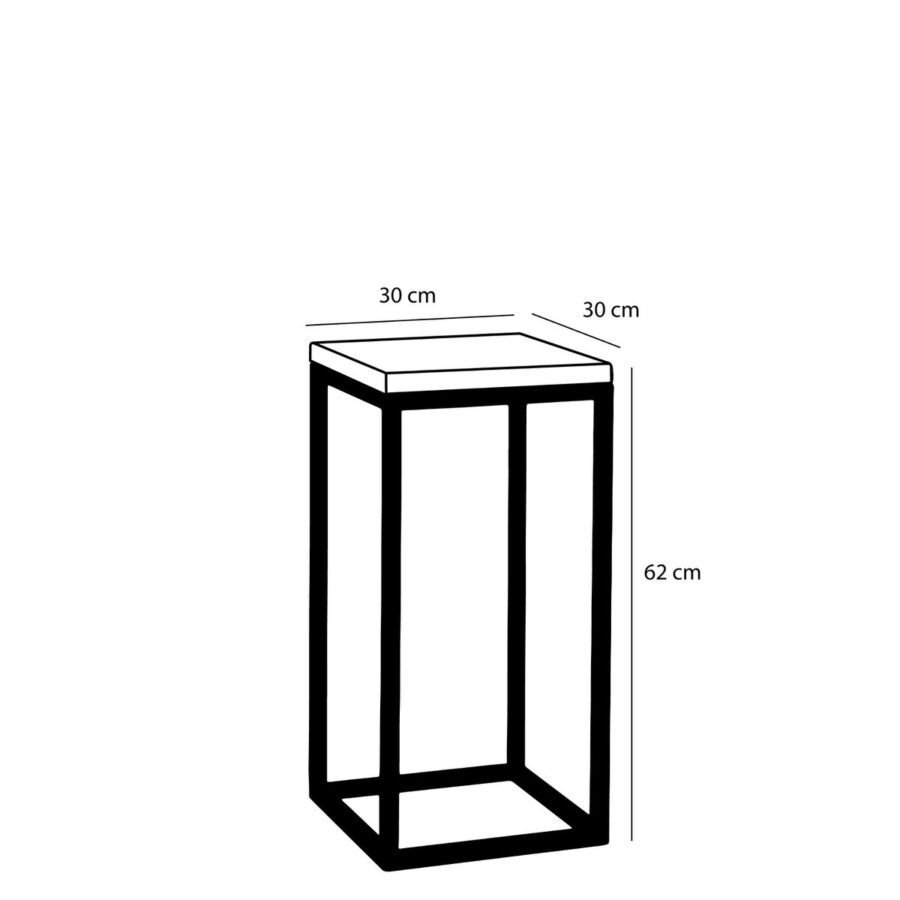 Oskar Plantentafel - L30 x B30 x H62 cm - Hout, Metaal - Zwart - Afbeelding 5