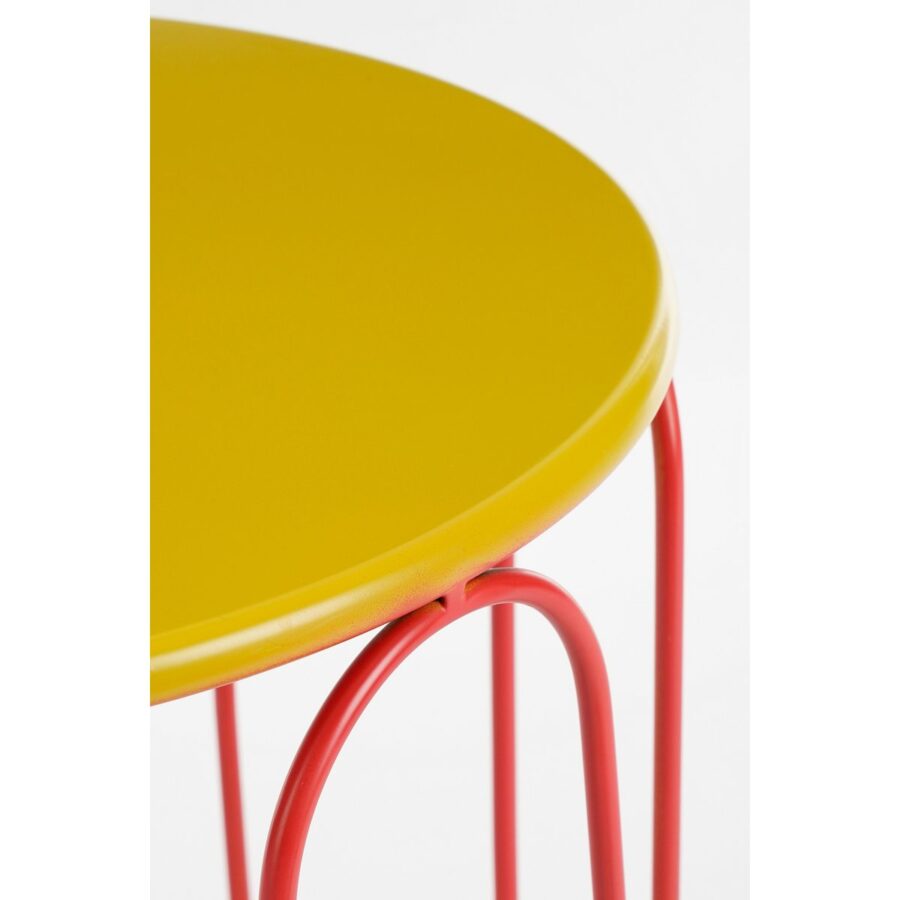 Dione Bijzettafel - Set van 2 - H40 x Ø46 cm - Metaal - Geel - Afbeelding 2