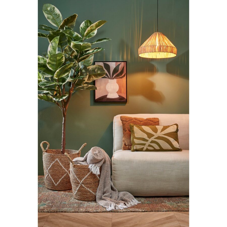 Elisa Hanglamp - H24 x Ø40 cm - Raffia - Lichtbruin - Afbeelding 6