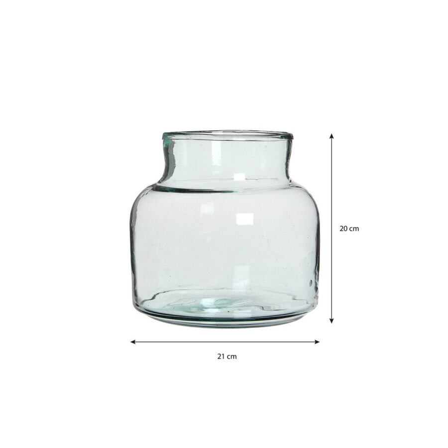 Vienne Vaas - H20 x Ø21 cm - Gerecycled Glas - Transparant - Afbeelding 4