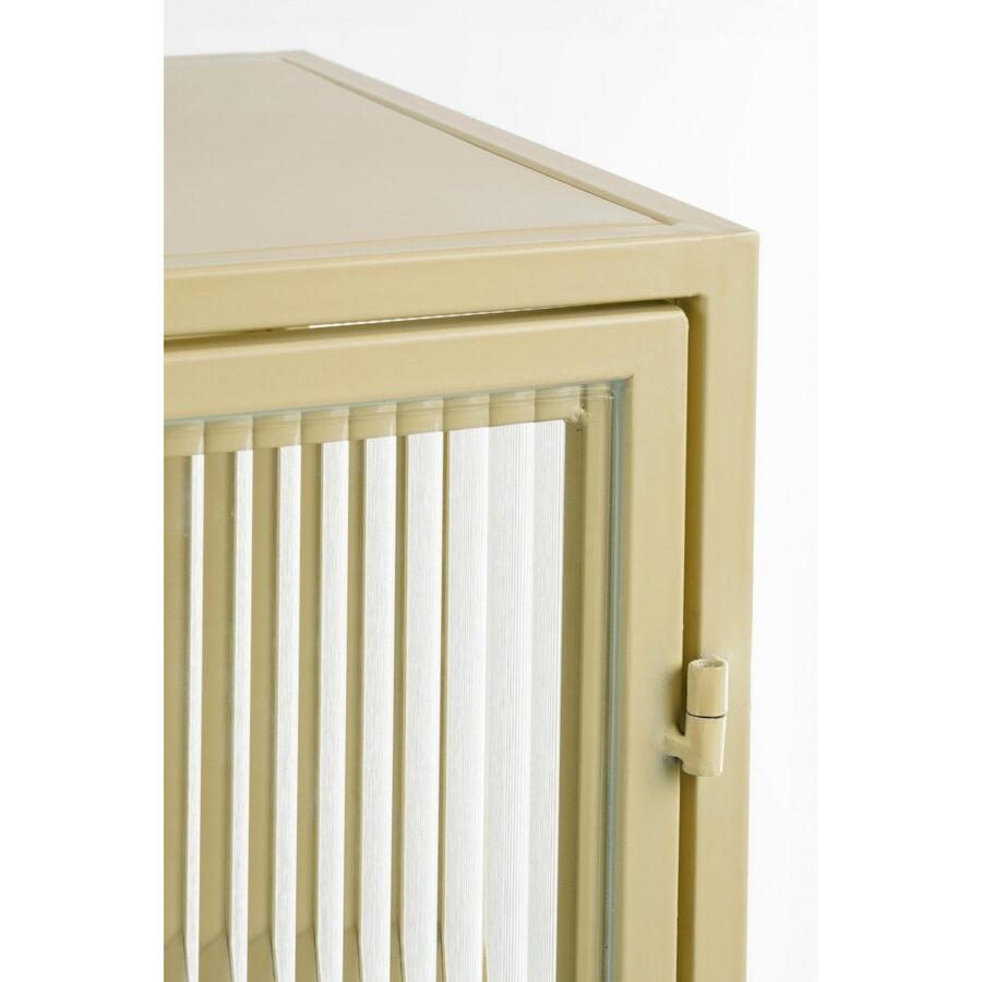 Clifton Opbergkast met Deuren - L38 x B35 x H90 cm - Metaal - Beige - Afbeelding 2