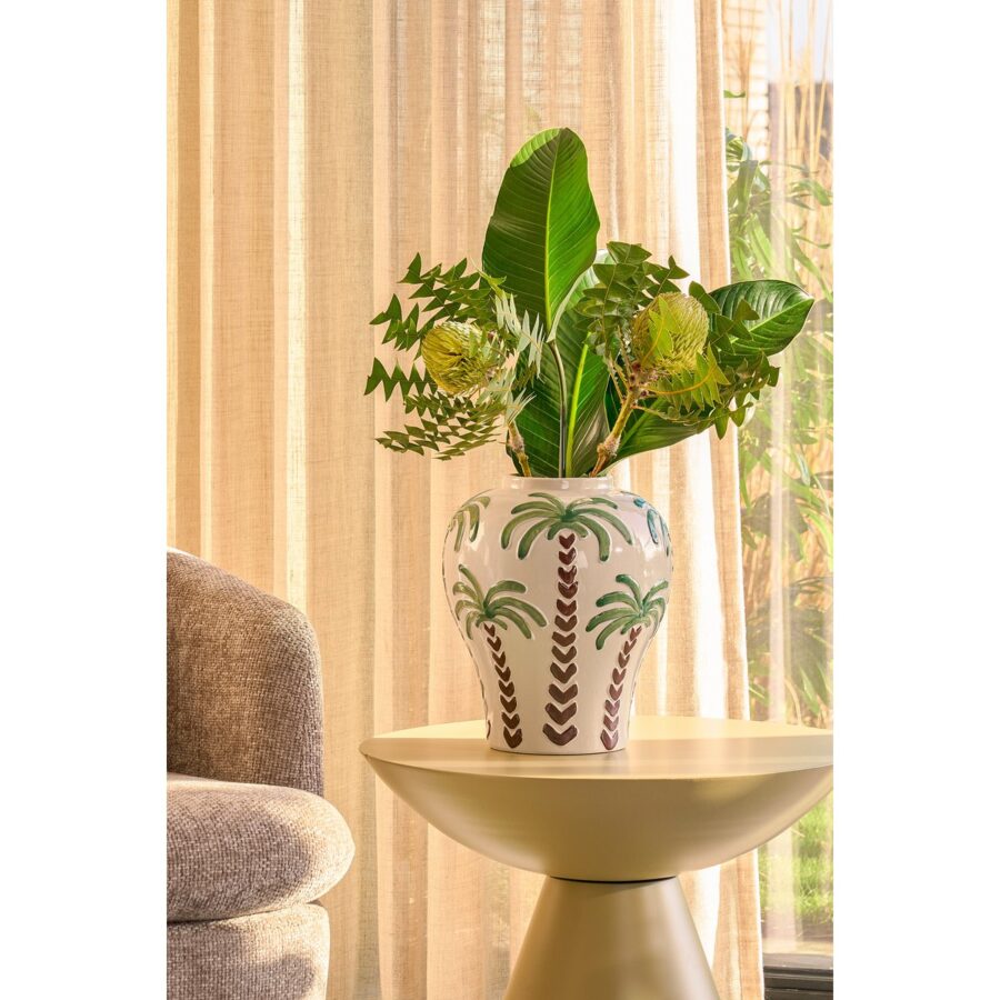 Celise Bijzettafel - H44 x Ø59 cm - Metaal - Beige - Afbeelding 6