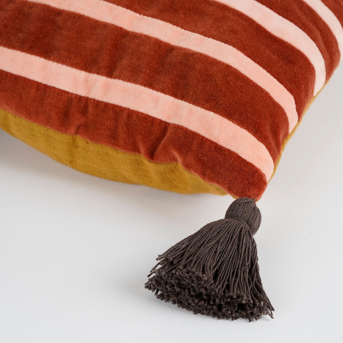 Sierkussen Streep - 55 x 35 cm - Katoen Velvet - Roze - Afbeelding 2