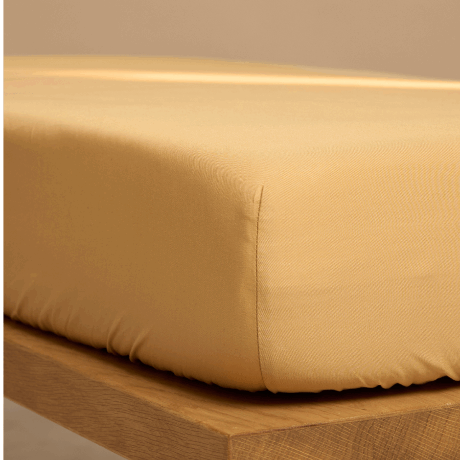 Kids - Hoeslaken TENCEL™ Twill Okergeel - Afbeelding 2