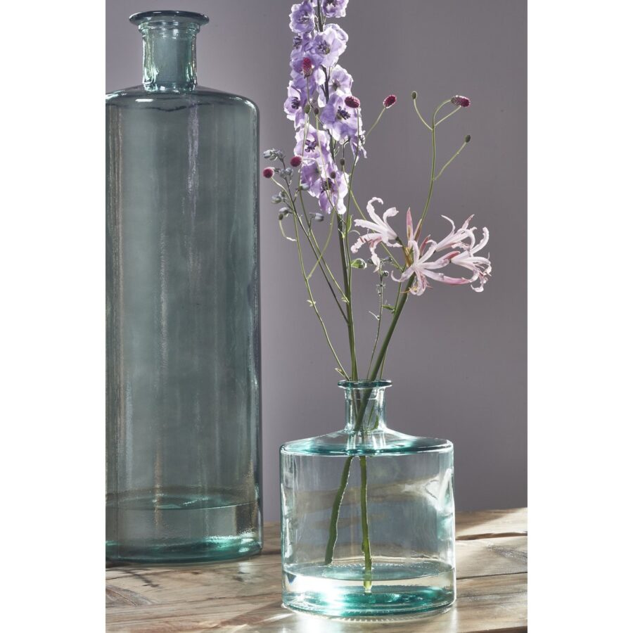 Guan Fles Vaas - H75 x Ø25 cm - Gerecycled Glas - Groen - Afbeelding 6