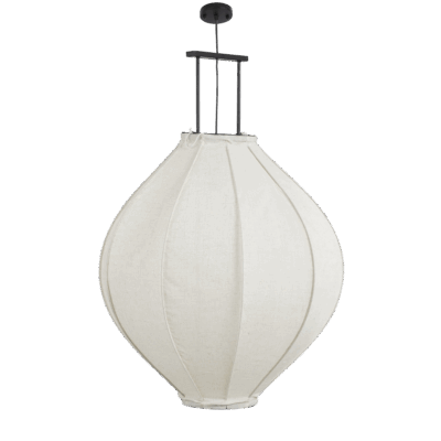 Pego Hanglamp - H94 x Ø70 cm - Linnen - Off White