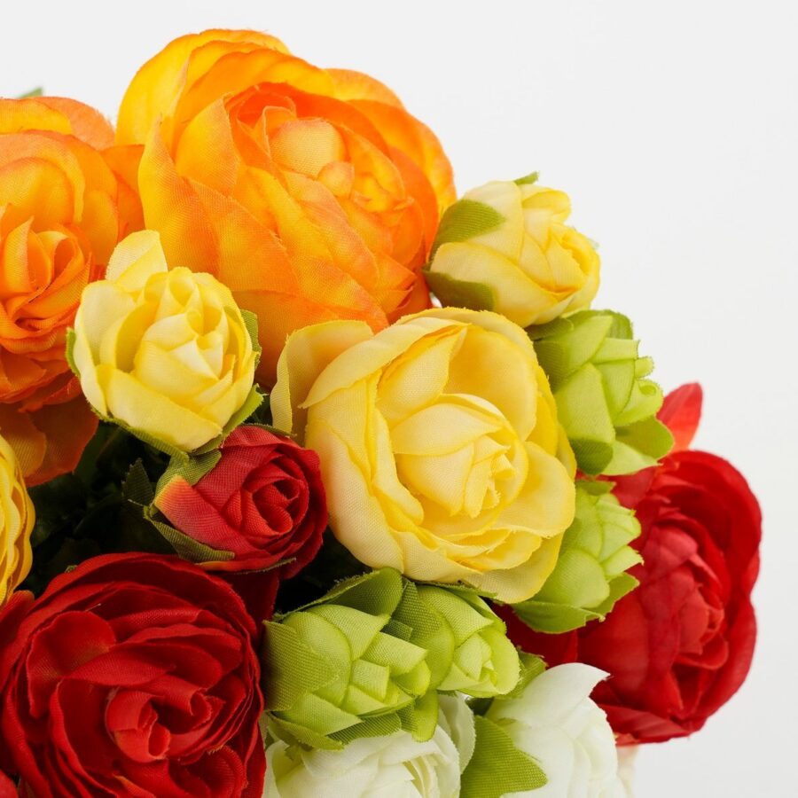 Ranonkels Kunstbloemen Boeket - H35 x Ø26 cm - Oranje - Afbeelding 2