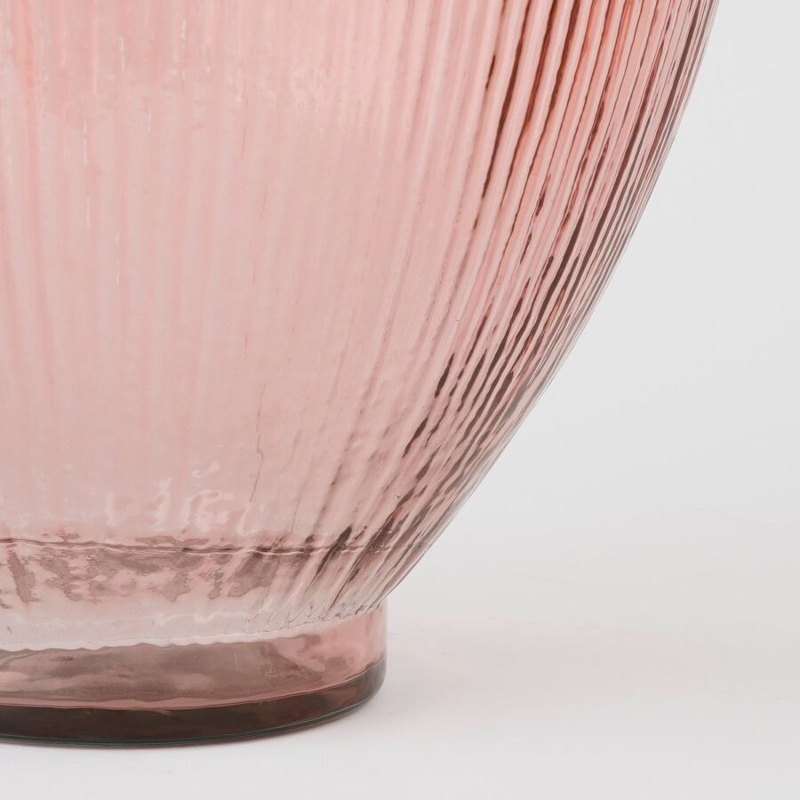 Firenza Fles Vaas - H59 x Ø29 cm - Gerecycled Glas - Lichtroze - Afbeelding 3
