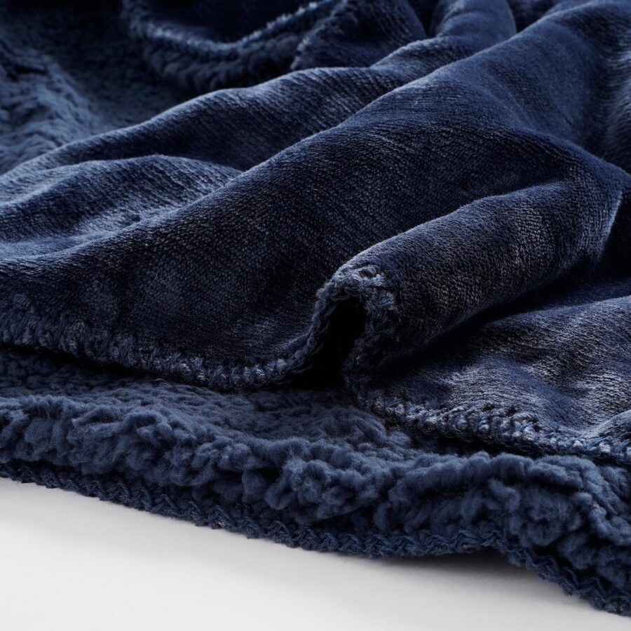 In the Mood Mardy Fleece Plaid - L200 x B150 cm - Polyester - Donkerblauw - Afbeelding 3
