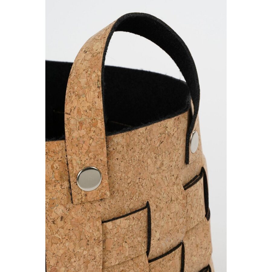 Opbergmand - Set van 3 - L40 x B30 x H30 cm - Kurk/Vilt - Bruin - Afbeelding 2