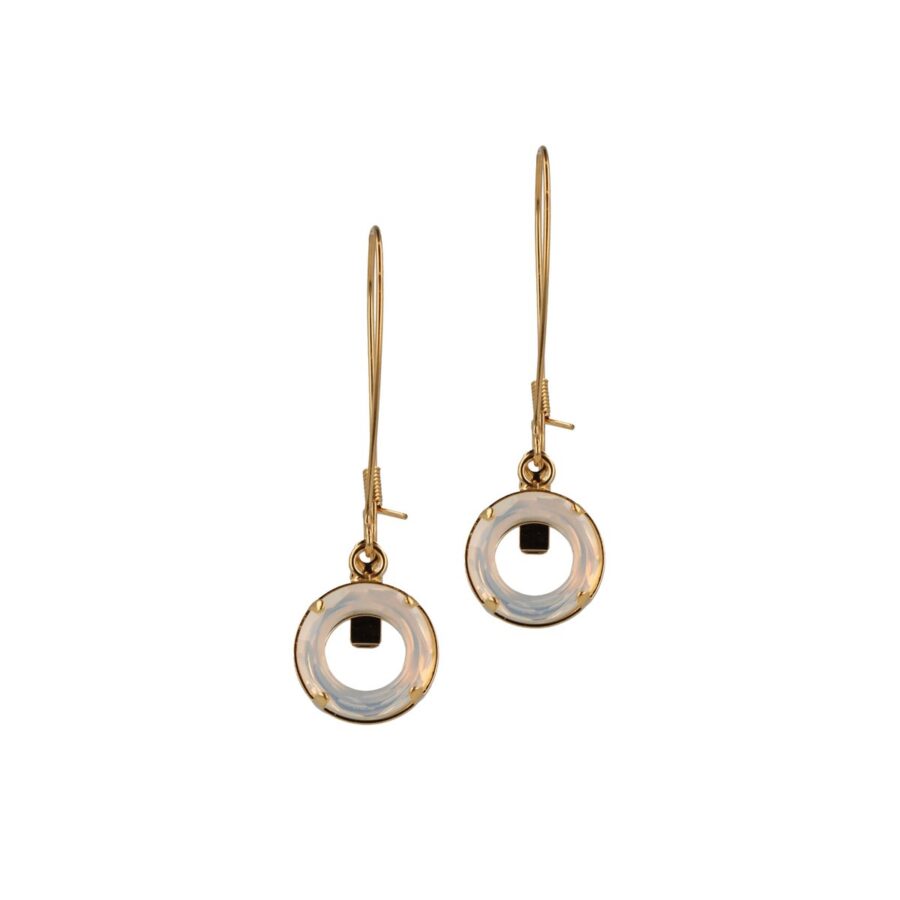 Halo Earhangers White Opal