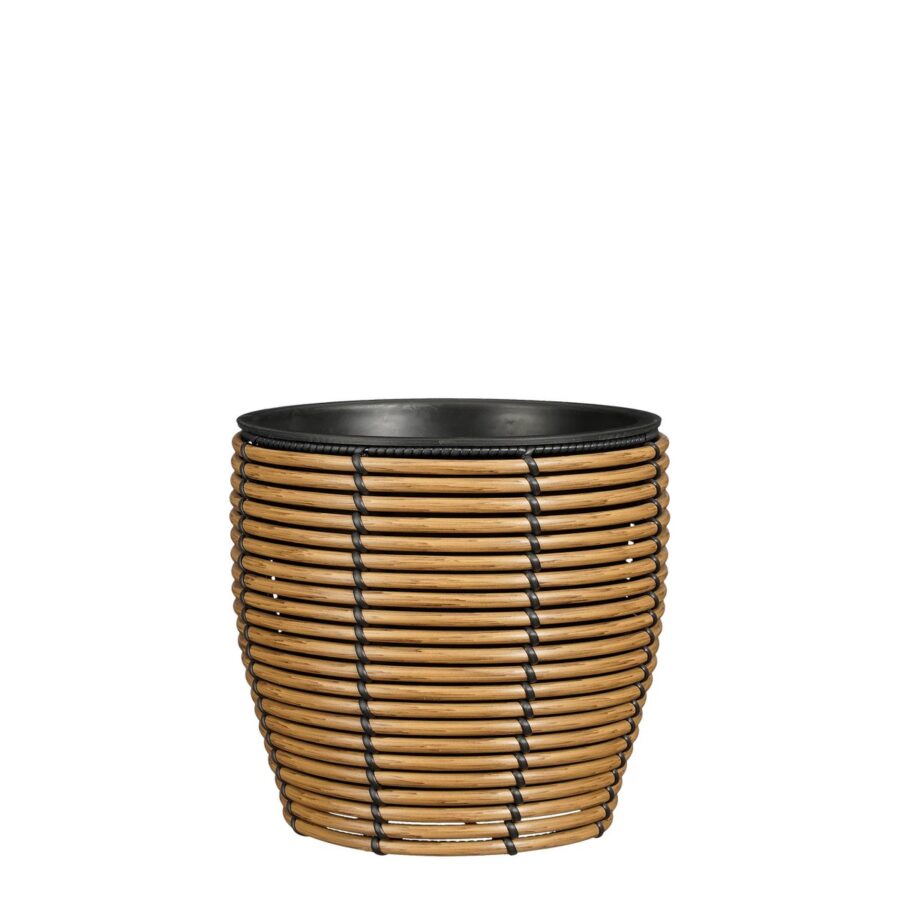 Durban Bloempot Buiten - Set van 3 - H36 x Ø40 cm - Gerecycled Plastic - Bruin - Afbeelding 8