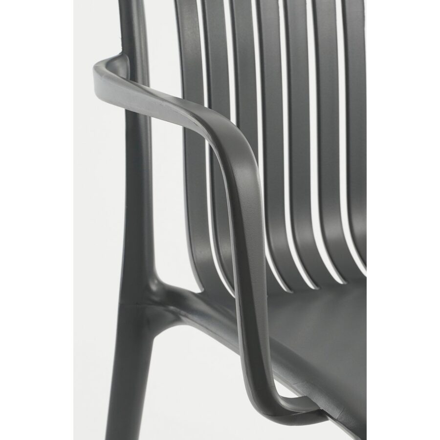 Paloma Tuinstoel - L53 x B53 x H78 cm - Polypropyleen - Grijs - Afbeelding 2