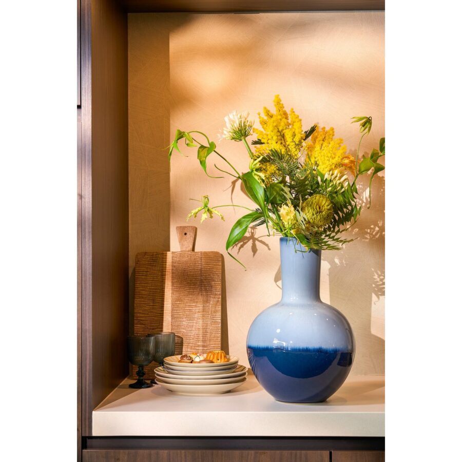 Holm Vaas - H42 x Ø29 cm - Keramiek - Blauw - Afbeelding 6