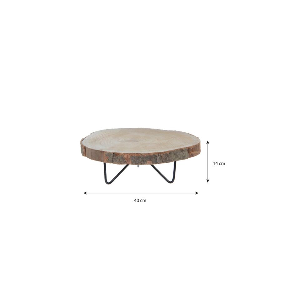 Pia Boomstam Bijzettafel - H14 x Ø40 cm - Lichtbruin - Afbeelding 5