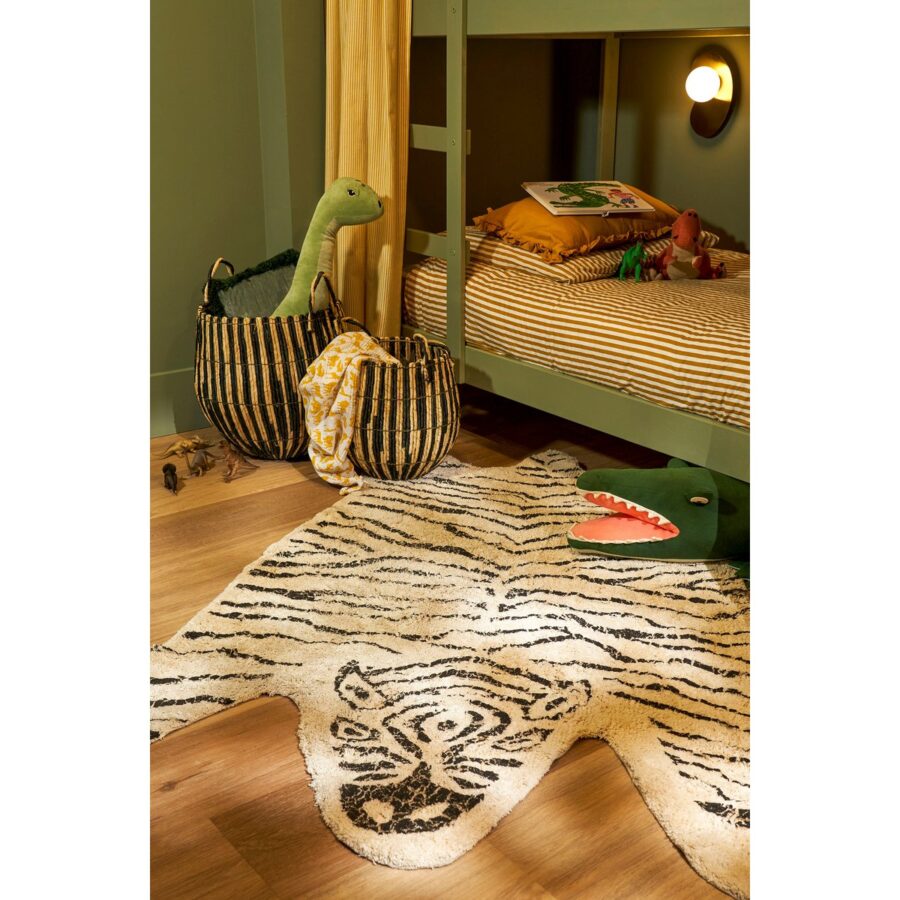 Vloerkleed Zebra - L180 x B120 cm - Katoen - Zwart, Wit - Afbeelding 7