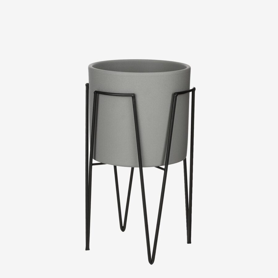Blom Plantenstandaard - L25 x B25 x H38 cm - Metaal - Zwart - Afbeelding 4
