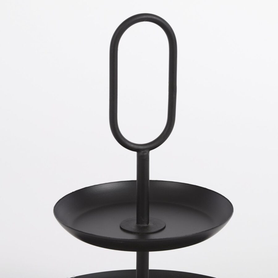 Rama Etagère 2 Laags - H36 x Ø28 cm - Metaal - Zwart - Afbeelding 2
