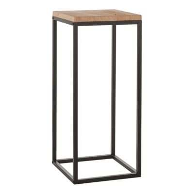 Oskar Plantentafel - L35 x B35 x H81 cm - Hout, Metaal - Zwart