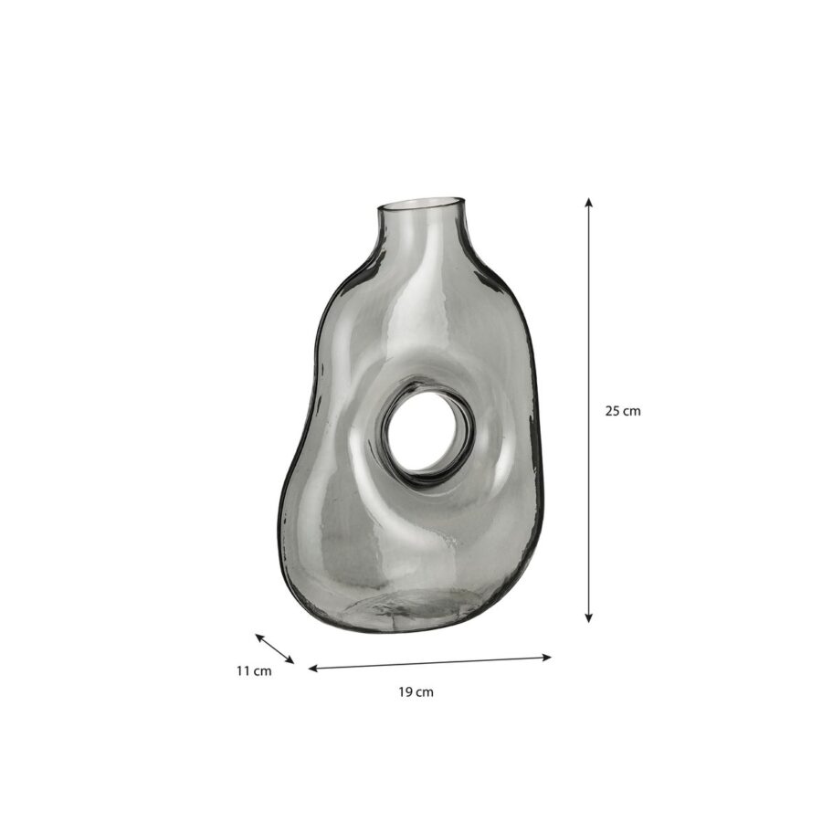 Jay Vaas - L19 x B11 x H25 cm - Glas - Lichtgrijs - Afbeelding 4