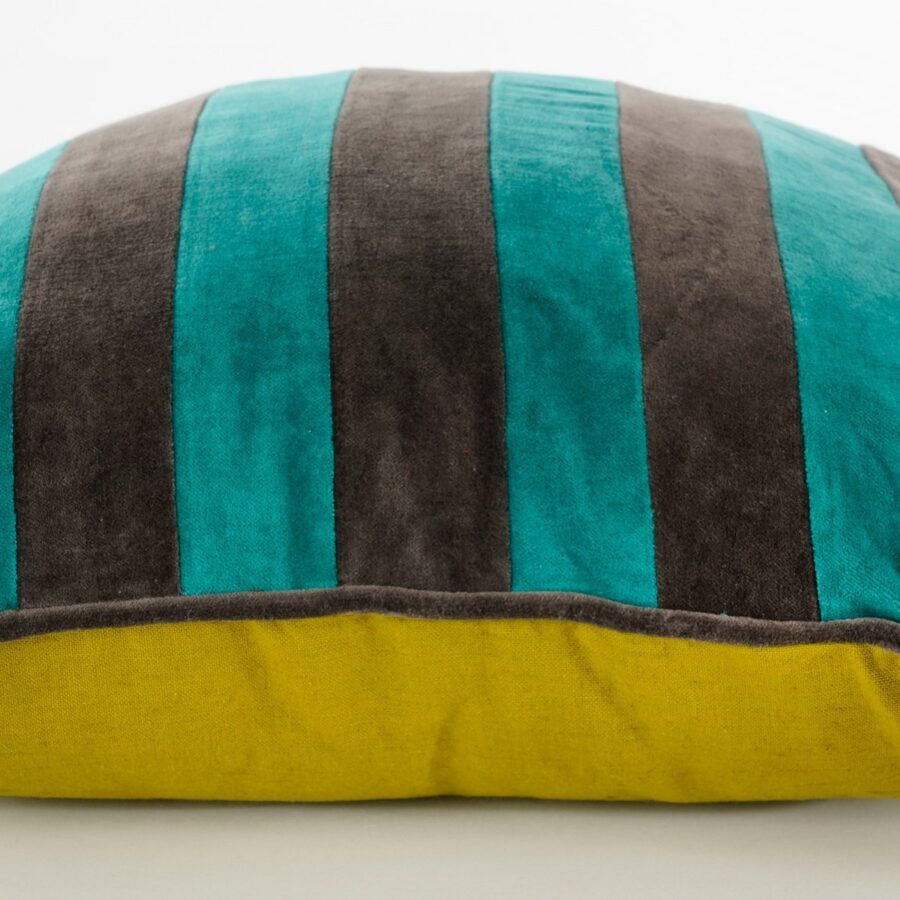 Clair Sierkussen - L45 x B45 x H10 cm - Katoenfluweel - Groen, Grijs - Afbeelding 4